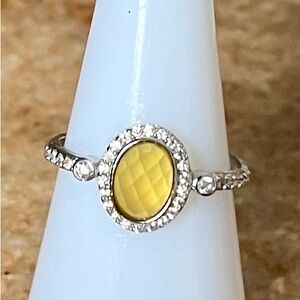 Bomb Party RETRO RBP3108 Keep it Classy Genuine Yellow Chalcedony Ring HTF
